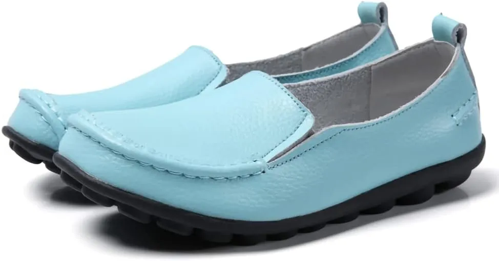 Casual Womens Loafers Shoes Soft Leather Lightweight Classic Penny Slip-on Loafers Outdoor Indooor Walking Driving Moccasins Flats for Womens Nurse Loafers Flats