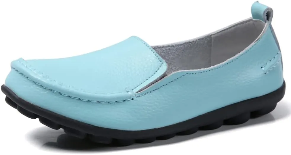 Casual Womens Loafers Shoes Soft Leather Lightweight Classic Penny Slip-on Loafers Outdoor Indooor Walking Driving Moccasins Flats for Womens Nurse Loafers Flats