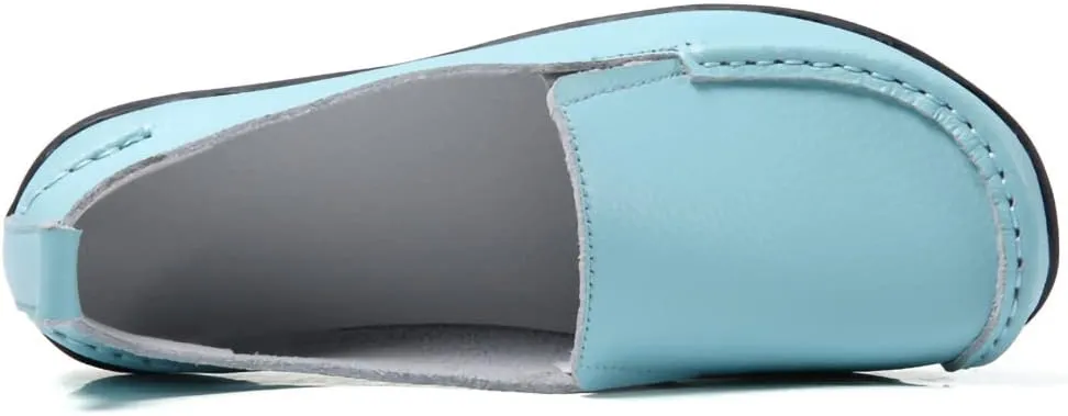 Casual Womens Loafers Shoes Soft Leather Lightweight Classic Penny Slip-on Loafers Outdoor Indooor Walking Driving Moccasins Flats for Womens Nurse Loafers Flats