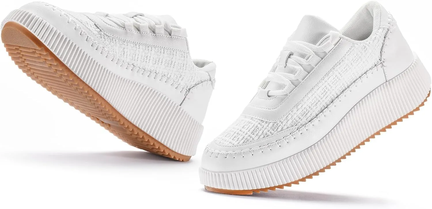 CGRRBW Women's Platform Sneakers Comfortable Fashion Sneakers Walking Shoes