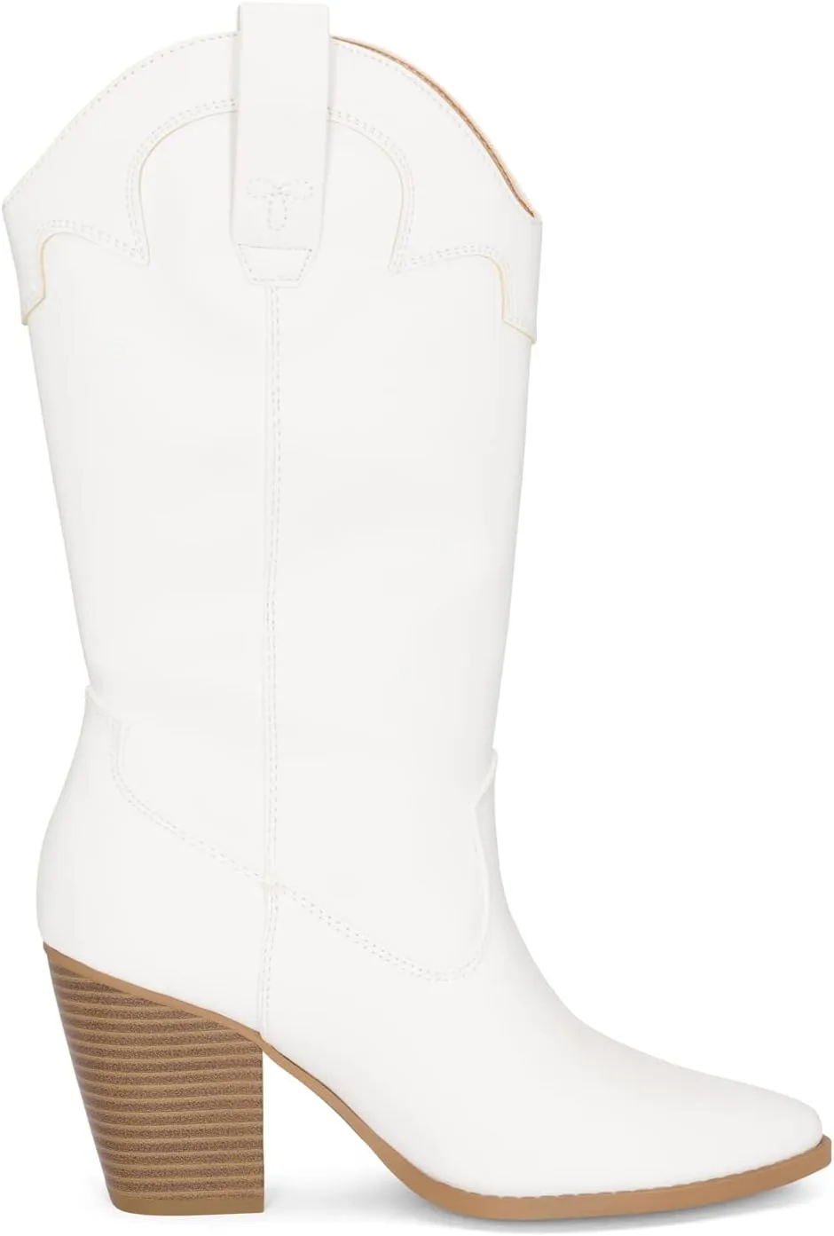 Chariot & Co Cowboy Boots for Women - Western Style Mid-Calf Stacked Heel Boot - Polly