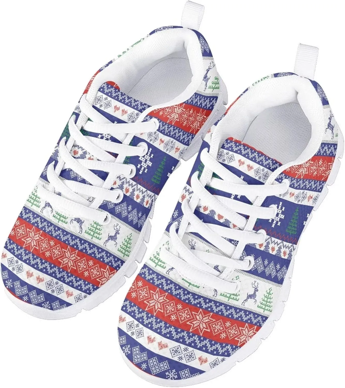 Christmas Shoes for Girls Boys Lightweight Casual Cute Athletic Sneakers Kids Running Shoes Holiday Outfit