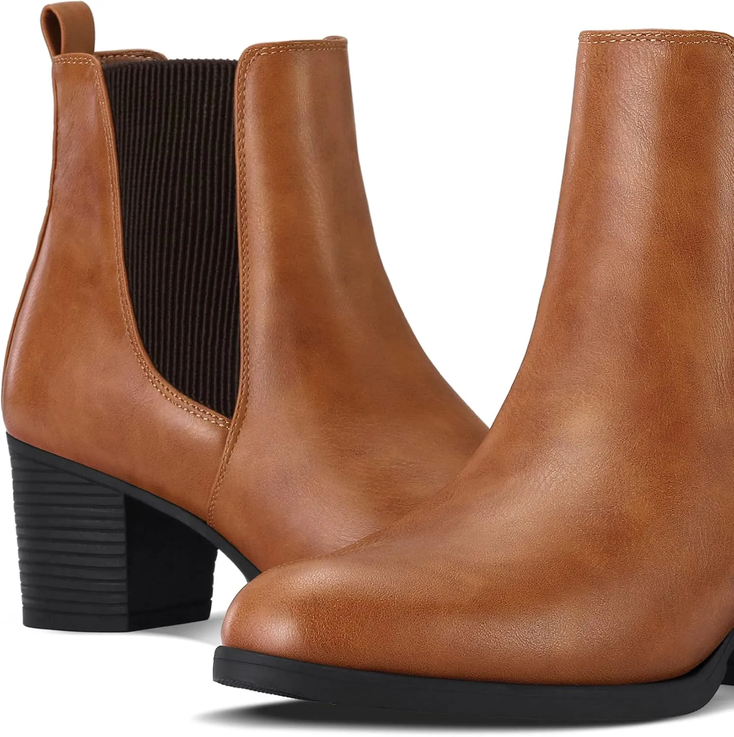 COASIS Women's Chelsea Boots Chunky Block Heel Slip On Ankle Booties with Elastic Sided