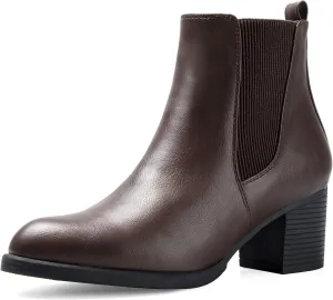 COASIS Women's Chelsea Boots Chunky Block Heel Slip On Ankle Booties with Elastic Sided
