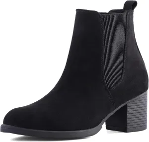 COASIS Women's Chelsea Boots Chunky Block Heel Slip On Ankle Booties with Elastic Sided