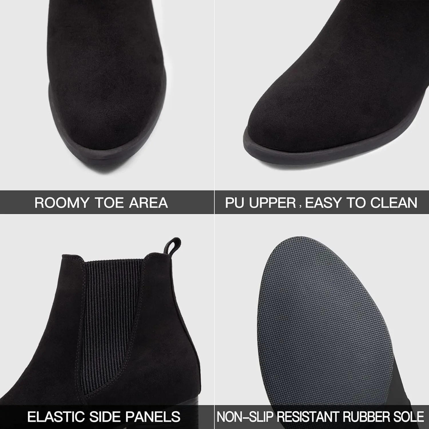 COASIS Women's Chelsea Boots Chunky Block Heel Slip On Ankle Booties with Elastic Sided