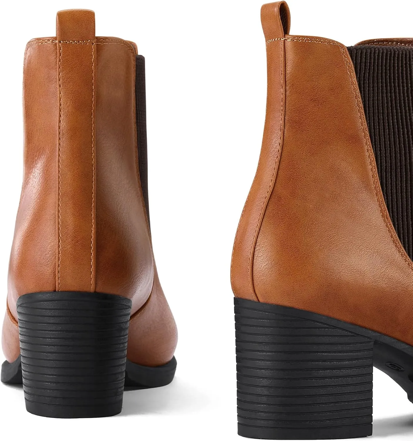 COASIS Women's Chelsea Boots Chunky Block Heel Slip On Ankle Booties with Elastic Sided