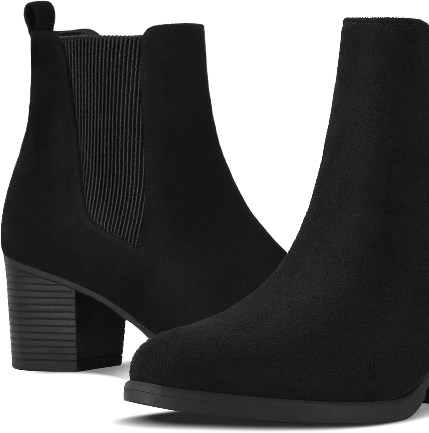 COASIS Women's Chelsea Boots Chunky Block Heel Slip On Ankle Booties with Elastic Sided