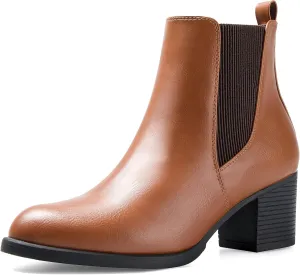 COASIS Women's Chelsea Boots Chunky Block Heel Slip On Ankle Booties with Elastic Sided