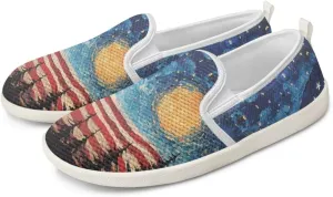 Comfy Womens Flats Shoes Flag Print Casual Shoes for Women Slip On Shoes