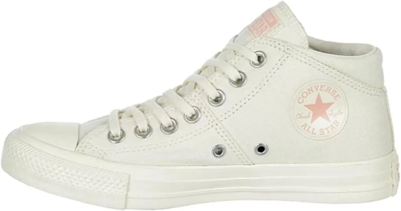 Converse Unisex Chuck Taylor All Star Madison Mid Top Canvas Sneaker - Lace up Closure Style - Egret/Pink Solstice