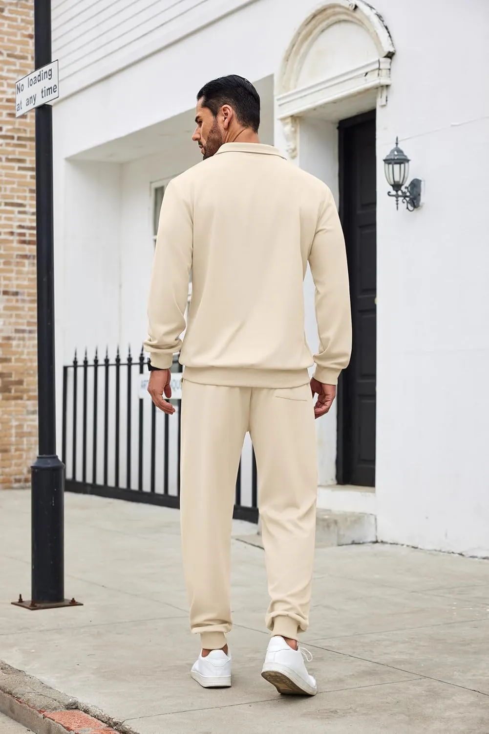 COOFANDY Men's Tracksuit 2 Piece Quarter Zip Sweatsuit Sets Casual Athletic Running Jogging Suits