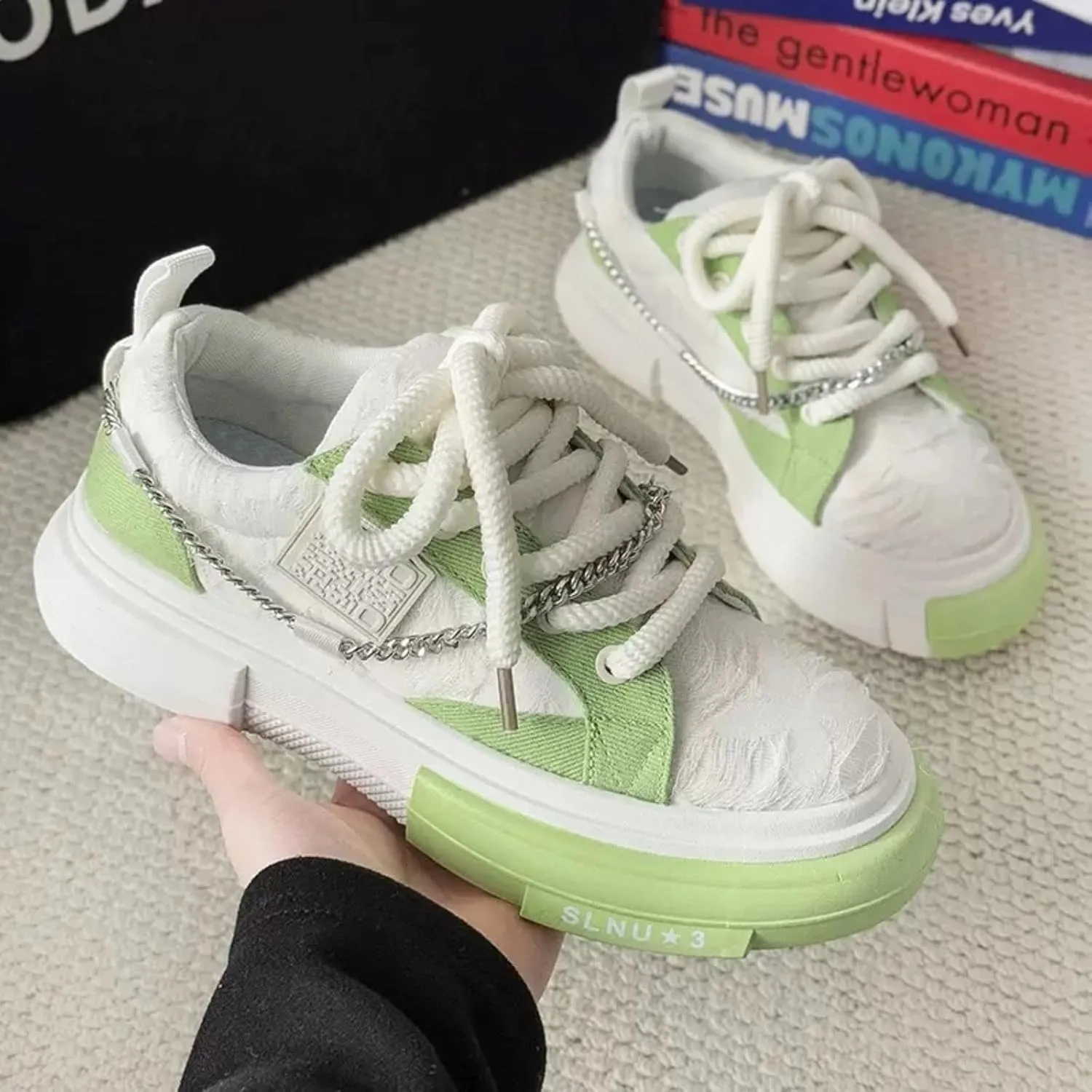 Cool Chunky Sneaker for Women Y2K Sporty Platform Sneakers Thick Sole Aesthetic Walking Shoes