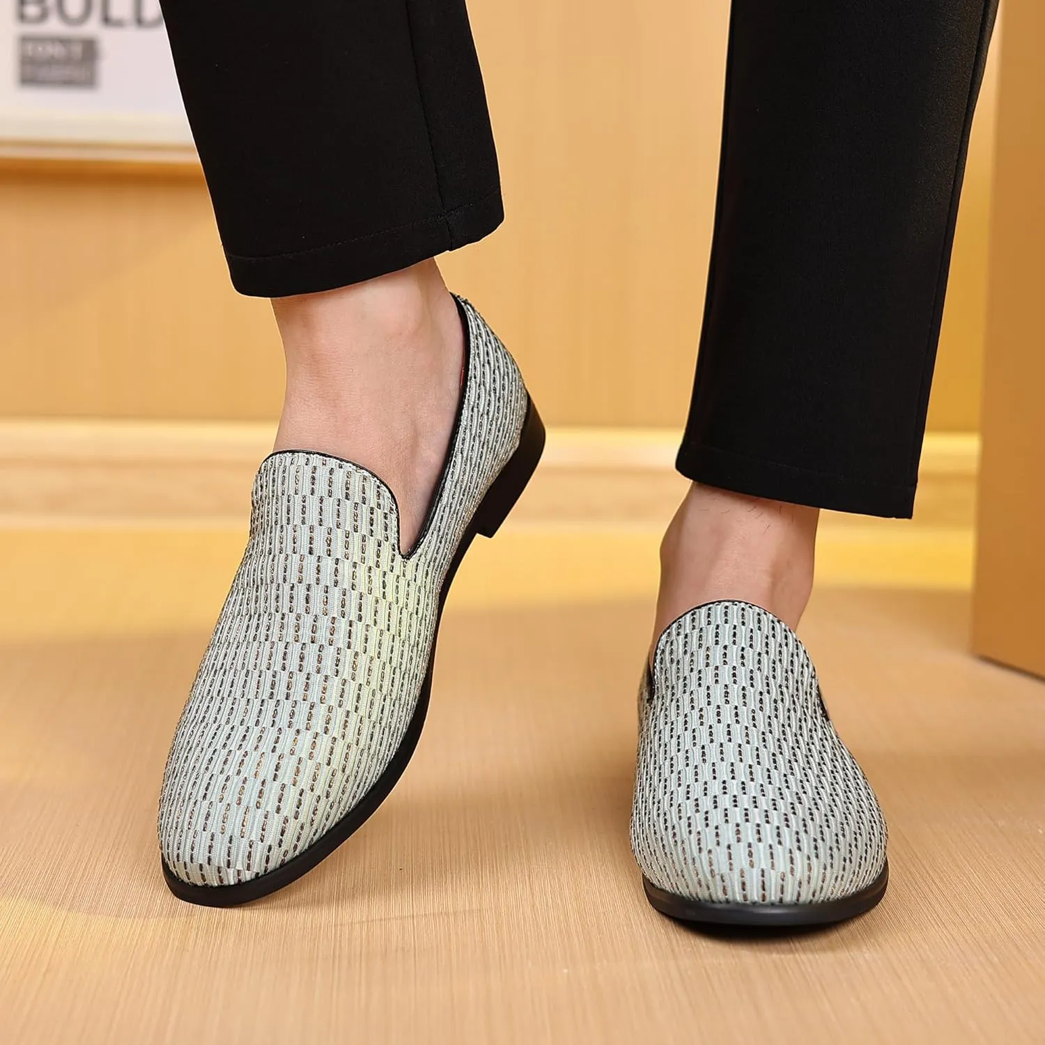 COSIDRAM Men's Dress Loafers Classic Tuxedo Suit Moccasins Comfort Slip On Casual Shoes