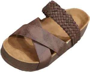 Cubicbee Women'S Espadrilles Platform Thick Soled Woven Sandals,Non-Slip Strappy Open Toe Beach Shoes