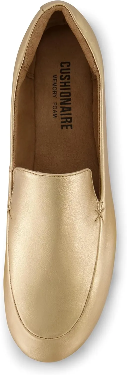 CUSHIONAIRE Women's Margo Comfort Flat with  Memory Foam, Wide Widths Available