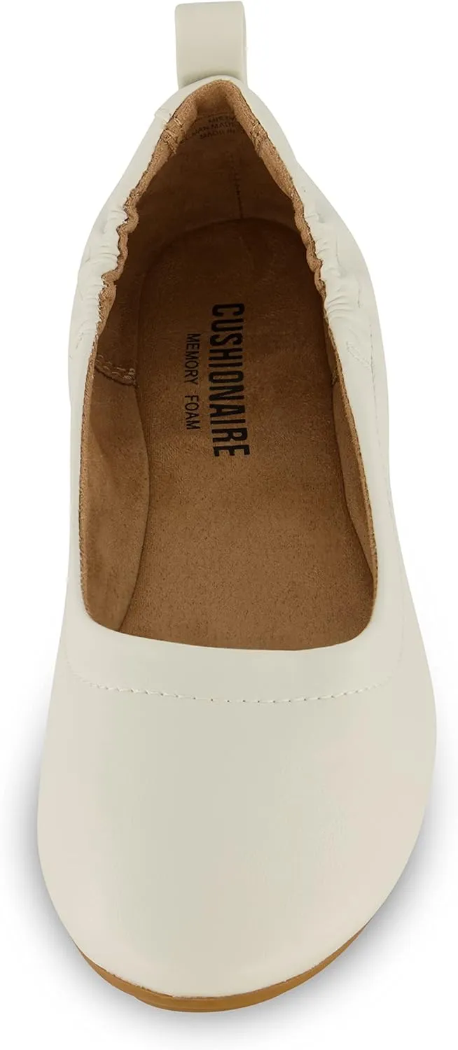 CUSHIONAIRE Women's Misty Comfort Flat with  Memory Foam, Wide Widths Available