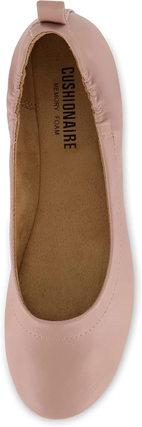 CUSHIONAIRE Women's Misty Comfort Flat with  Memory Foam, Wide Widths Available
