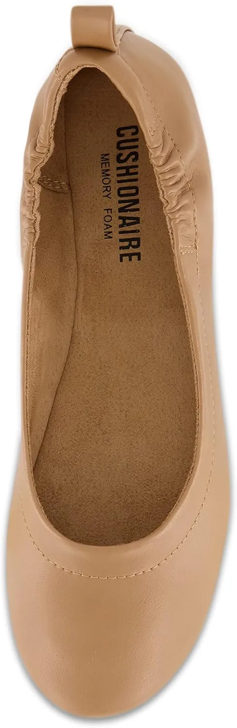 CUSHIONAIRE Women's Misty Comfort Flat with  Memory Foam, Wide Widths Available