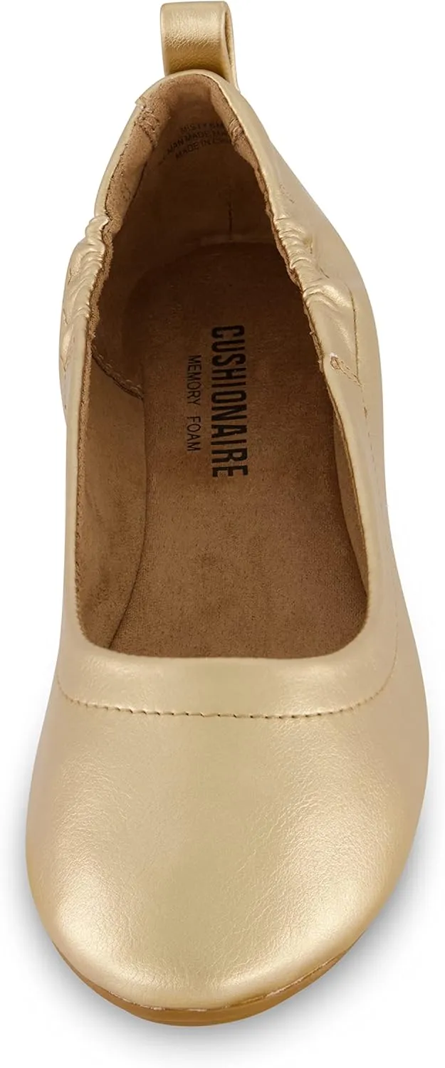 CUSHIONAIRE Women's Misty Comfort Flat with  Memory Foam, Wide Widths Available