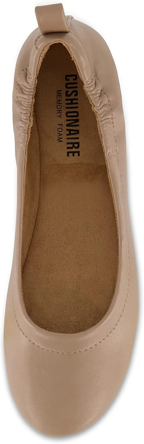 CUSHIONAIRE Women's Misty Comfort Flat with  Memory Foam, Wide Widths Available