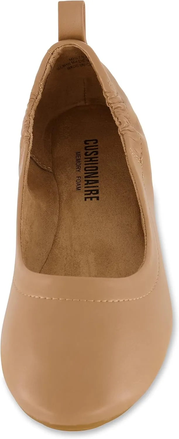CUSHIONAIRE Women's Misty Comfort Flat with  Memory Foam, Wide Widths Available