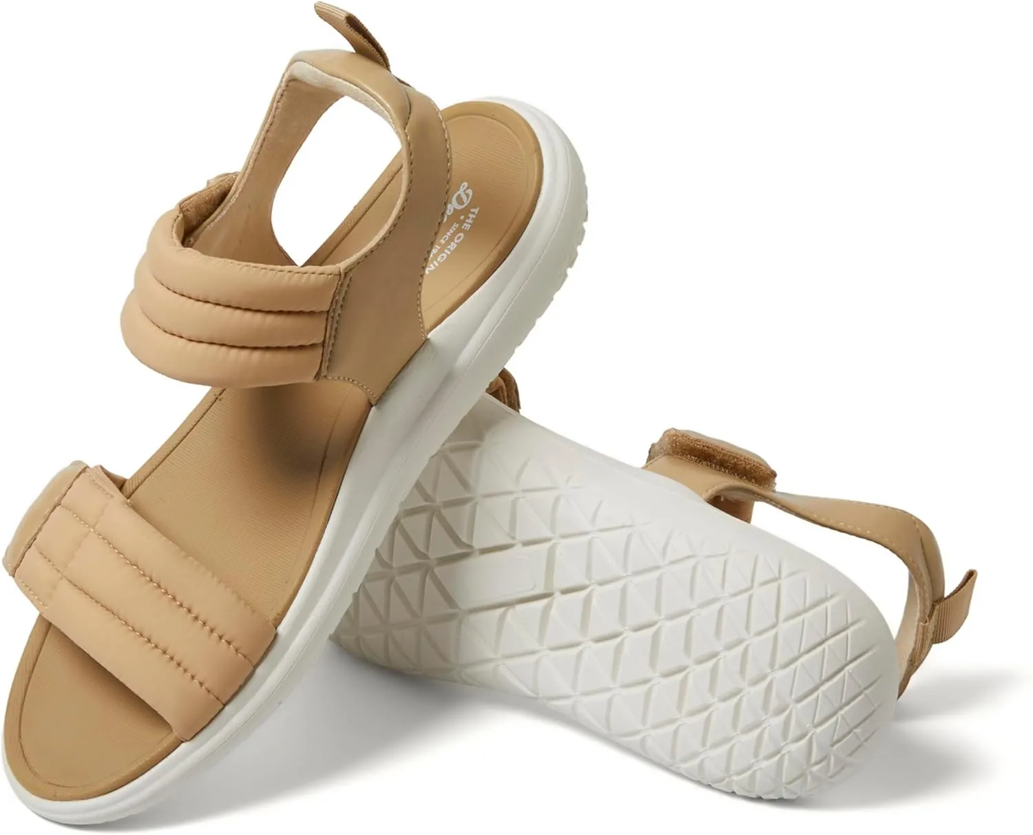 Dearfoams Women's Comfortable Strap Thea Easy on Off Cushioned Lightweight Walking Shoe Sandal Flat