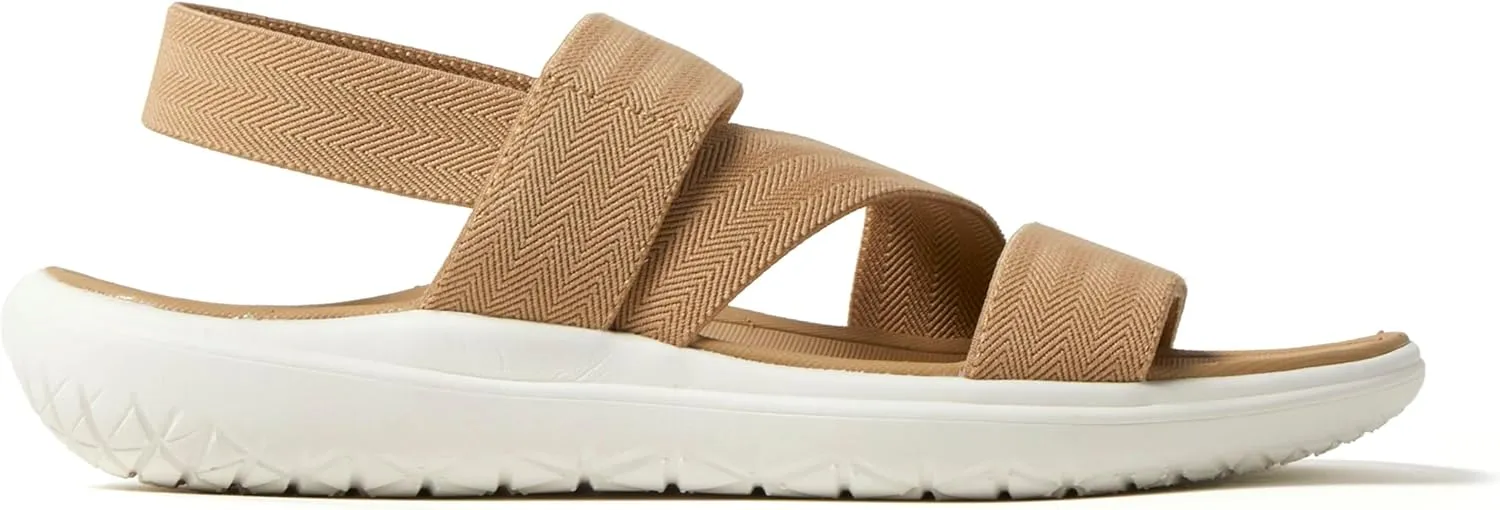 Dearfoams Women's Emilia Slip on Comfortable Cushioned Gore Lightweight Sandal Flat