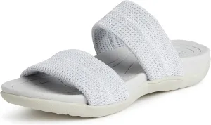 Dearfoams Women's Original Comfort Blair Slip-On Double Band Slide Sandal with Arch Support