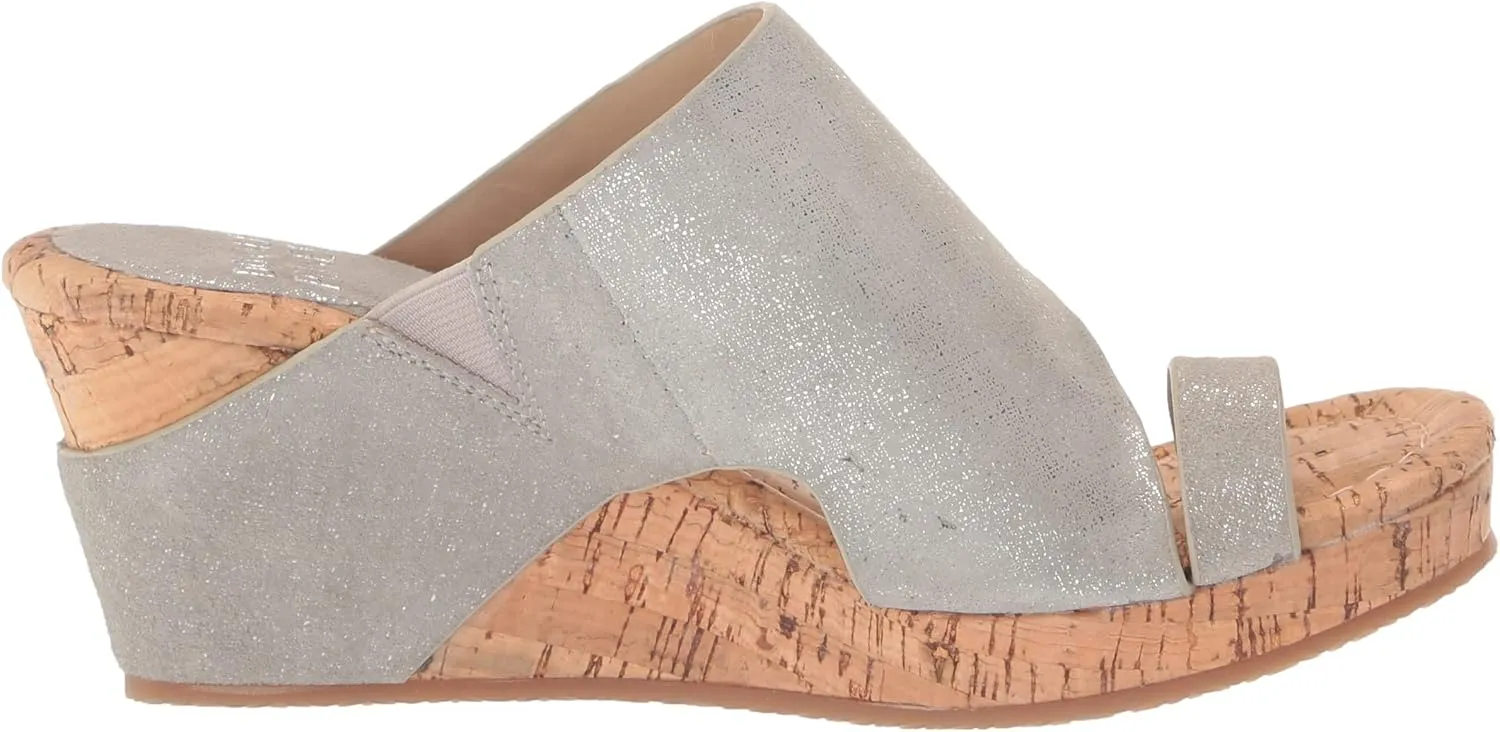 Donald J Pliner Women's Gyer Sandal – Distressed Metallic Leather Upper Wedge