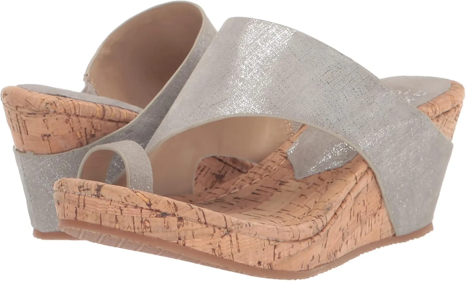 Donald J Pliner Women's Gyer Sandal – Distressed Metallic Leather Upper Wedge