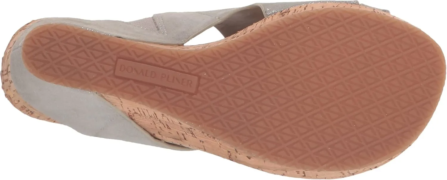 Donald J Pliner Women's Gyer Sandal – Distressed Metallic Leather Upper Wedge