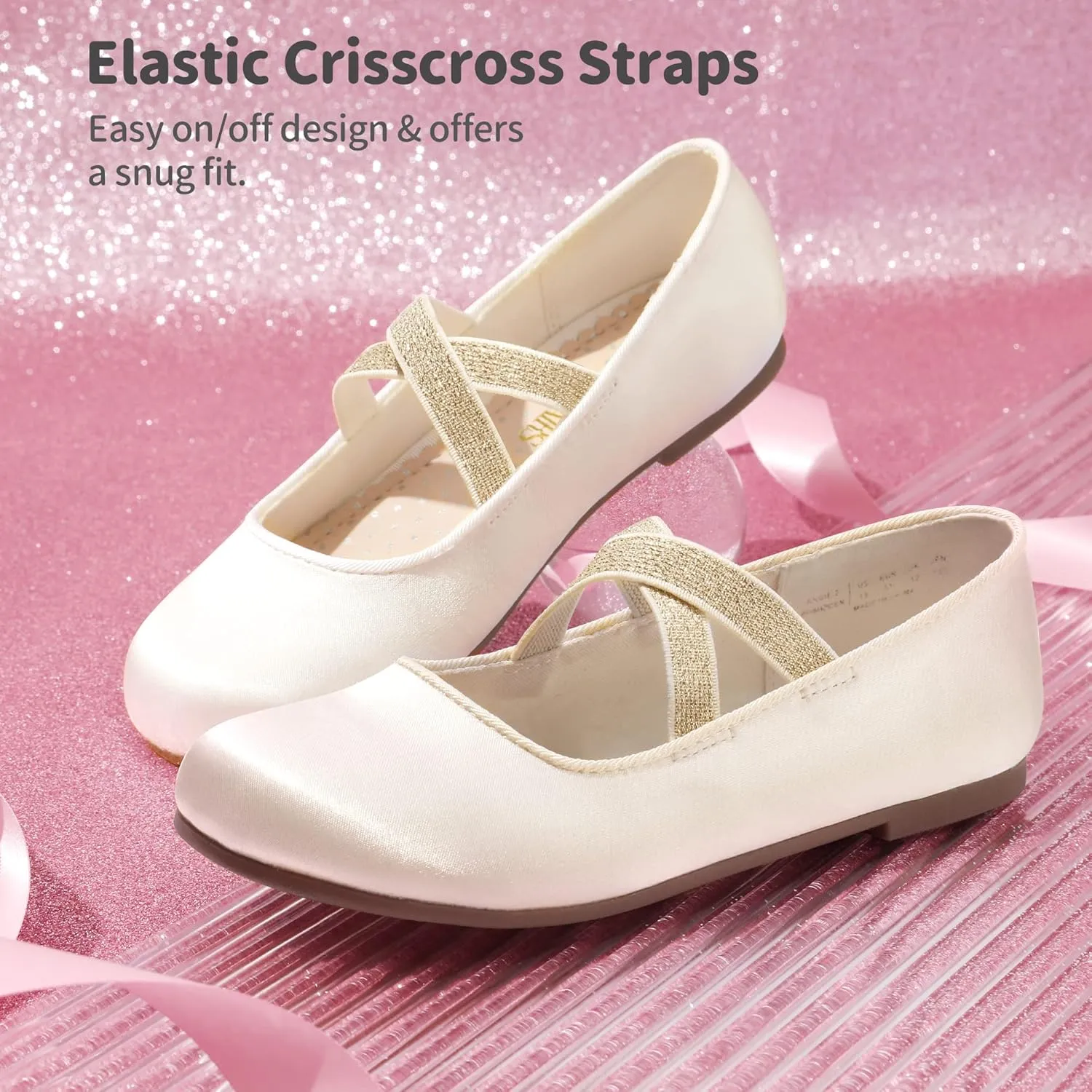 DREAM PAIRS Girls Ballerina Dress Shoes Mary Jane Flats