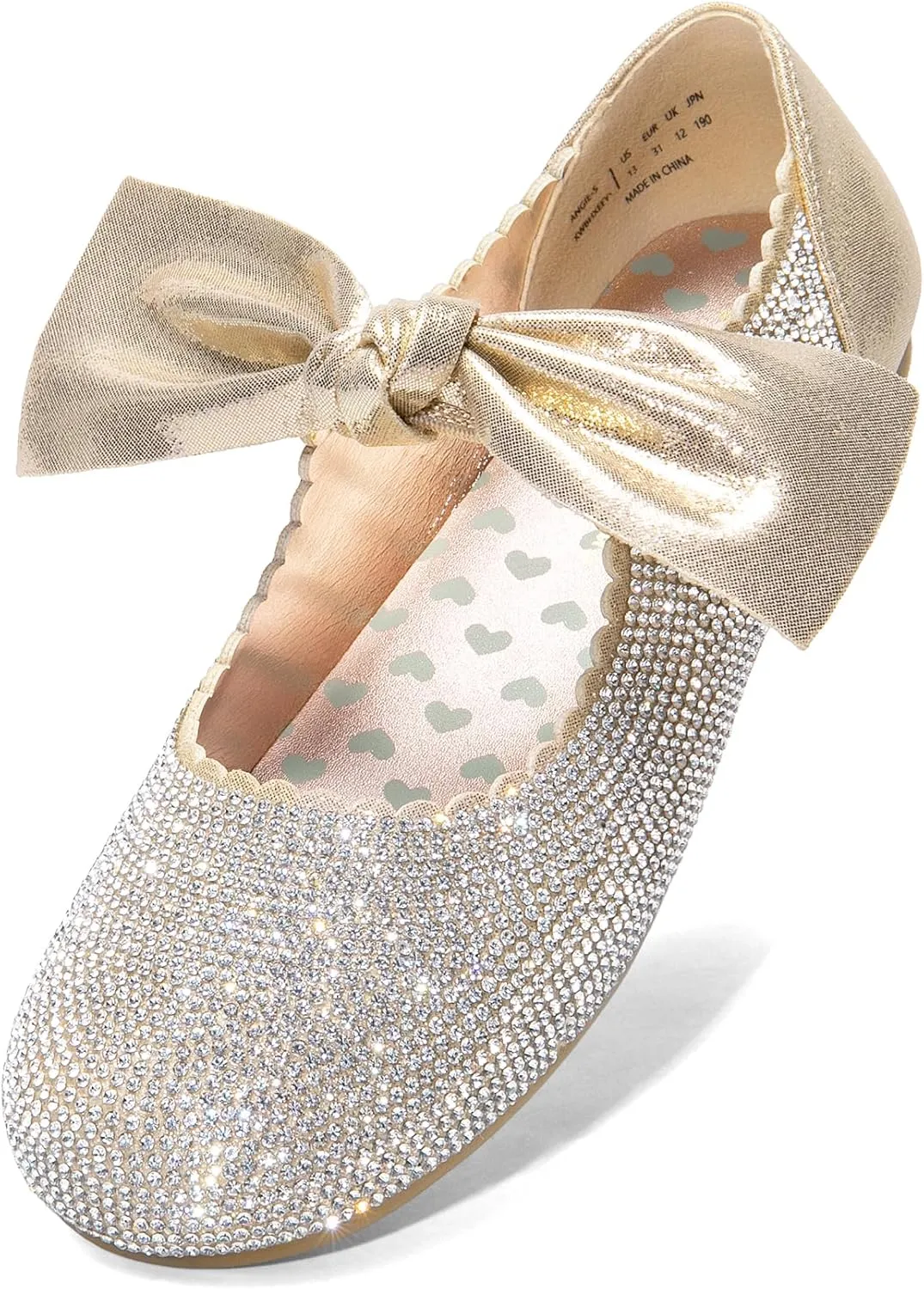 DREAM PAIRS Girls Ballerina Flats Mary Jane Front Bow Dress Shoes