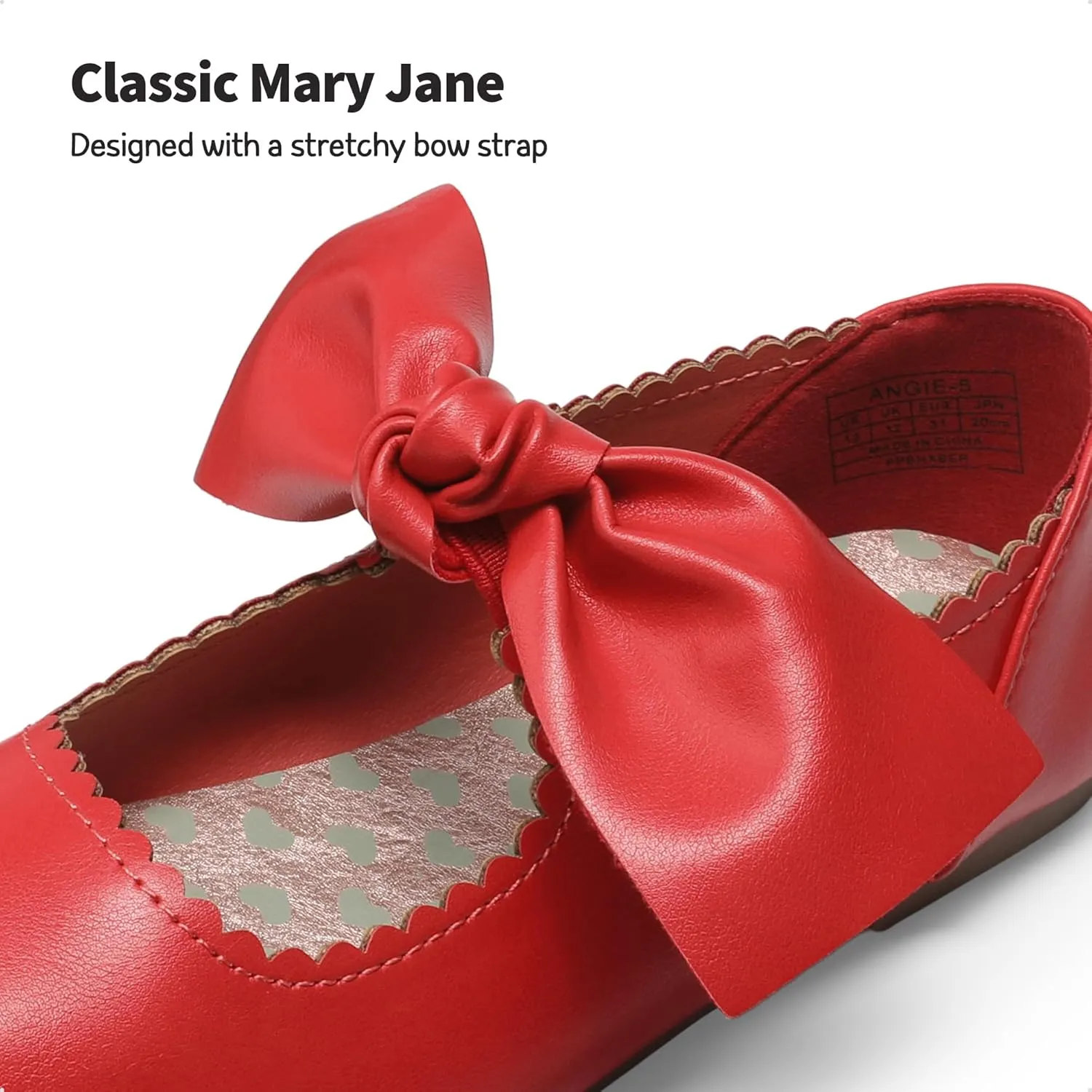 DREAM PAIRS Girls Ballerina Flats Mary Jane Front Bow Dress Shoes