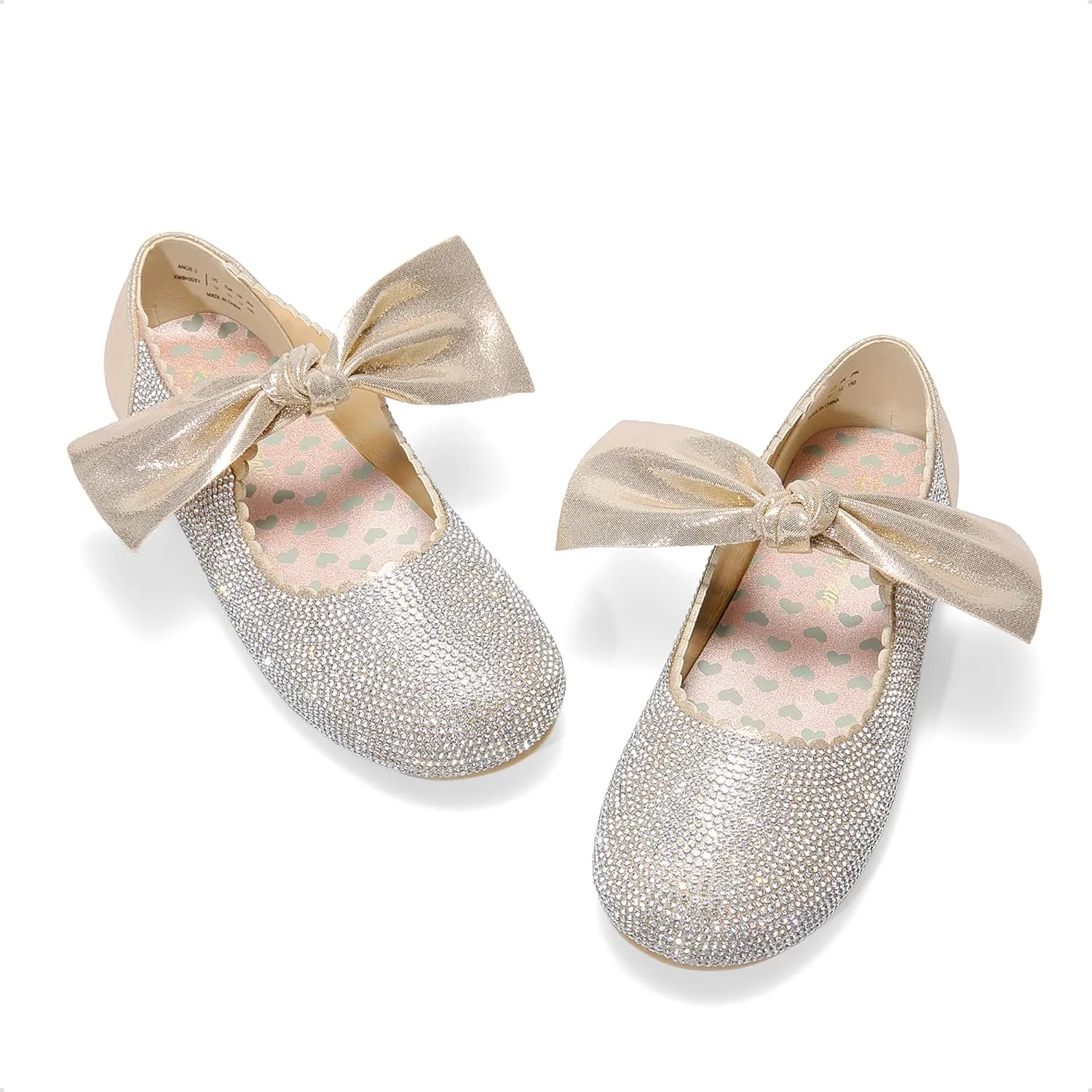 DREAM PAIRS Girls Ballerina Flats Mary Jane Front Bow Dress Shoes
