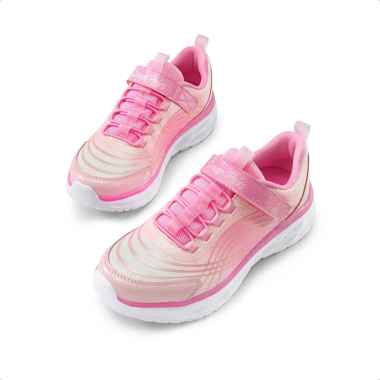DREAM PAIRS Girls Shoes Sneakers Kids Tennis Shoes Sparkle ColorBurst Lightweight Running Casual Walking Shoes