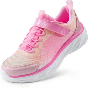 DREAM PAIRS Girls Shoes Sneakers Kids Tennis Shoes Sparkle ColorBurst Lightweight Running Casual Walking Shoes