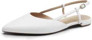 DREAM PAIRS Slingback Flats for Women, Pointed-Toe Elegant Women's Ballet Flats with Buckle Strap, Classic Low Heel Dress Shoes for Casual Work Office Party