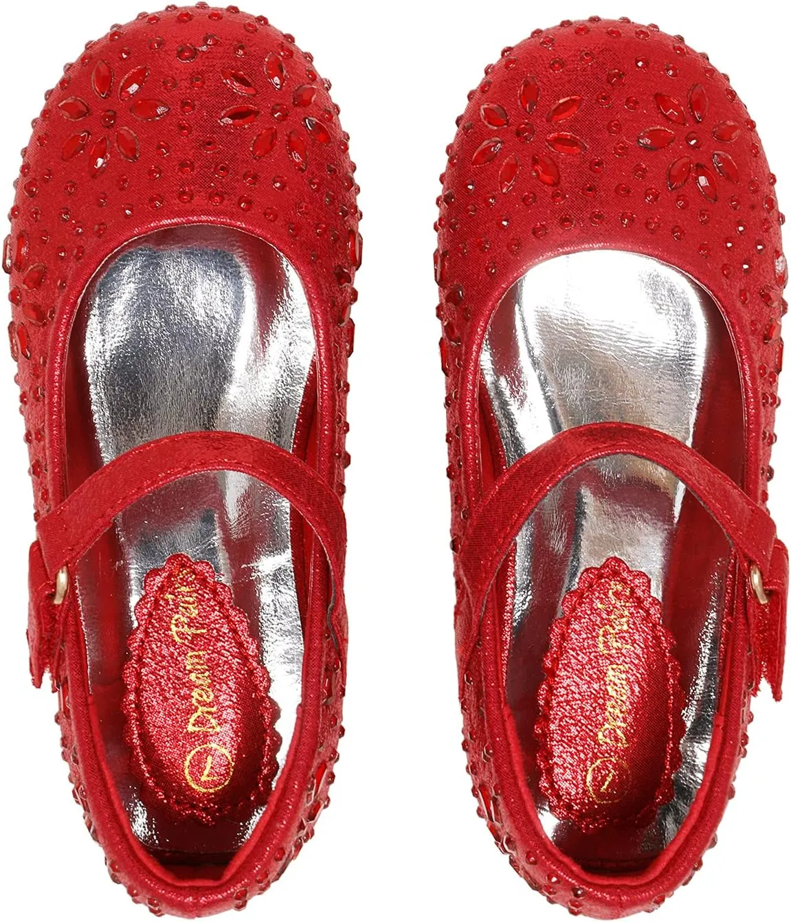 DREAM PAIRS Toddler Girl's Dress Shoes Mary Jane Rhinestone Ballerina Flat for Party, Birthday, Performance, Wedding