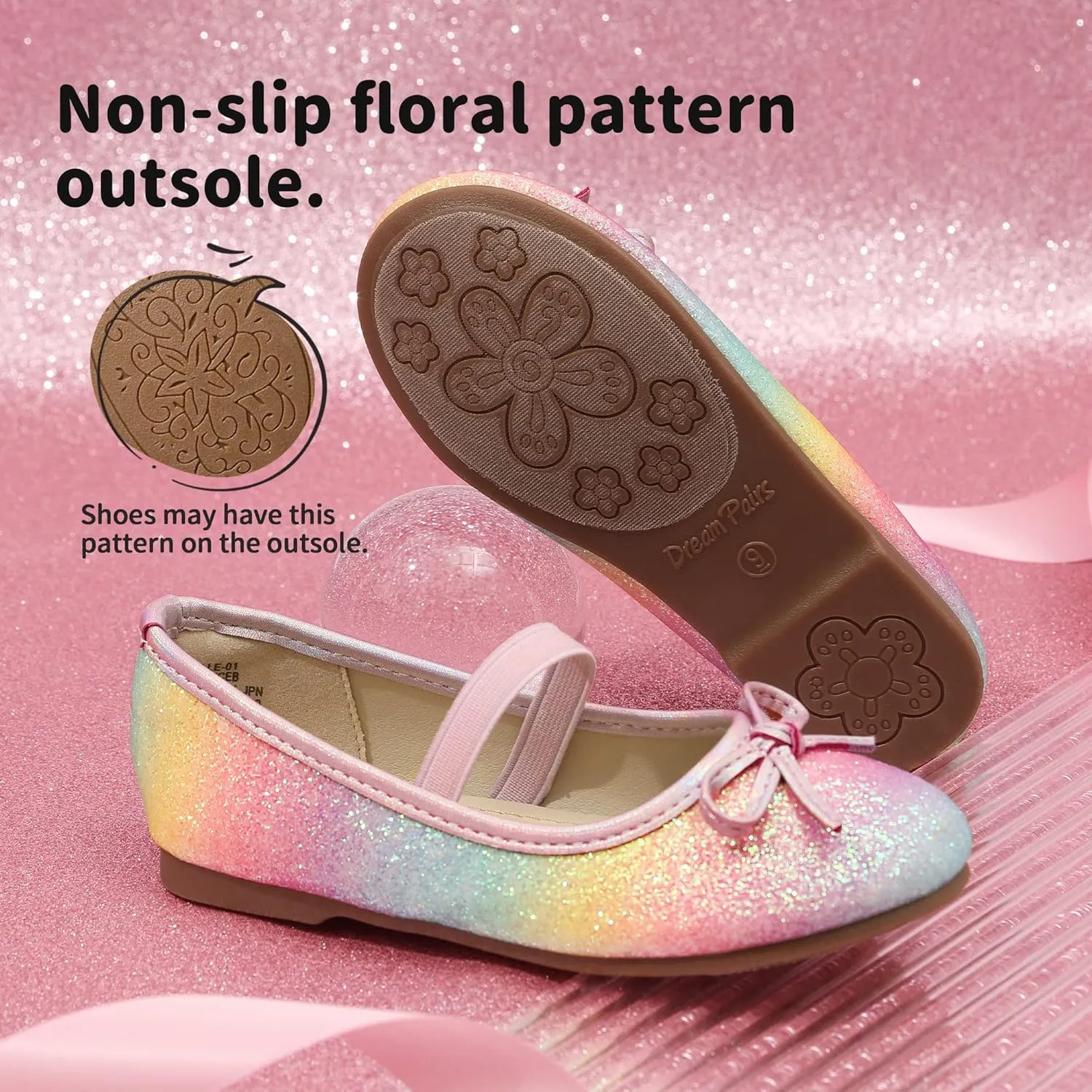 DREAM PAIRS Toddler Girls Dress Shoes Party Wedding Flower Girl Ballet Flats