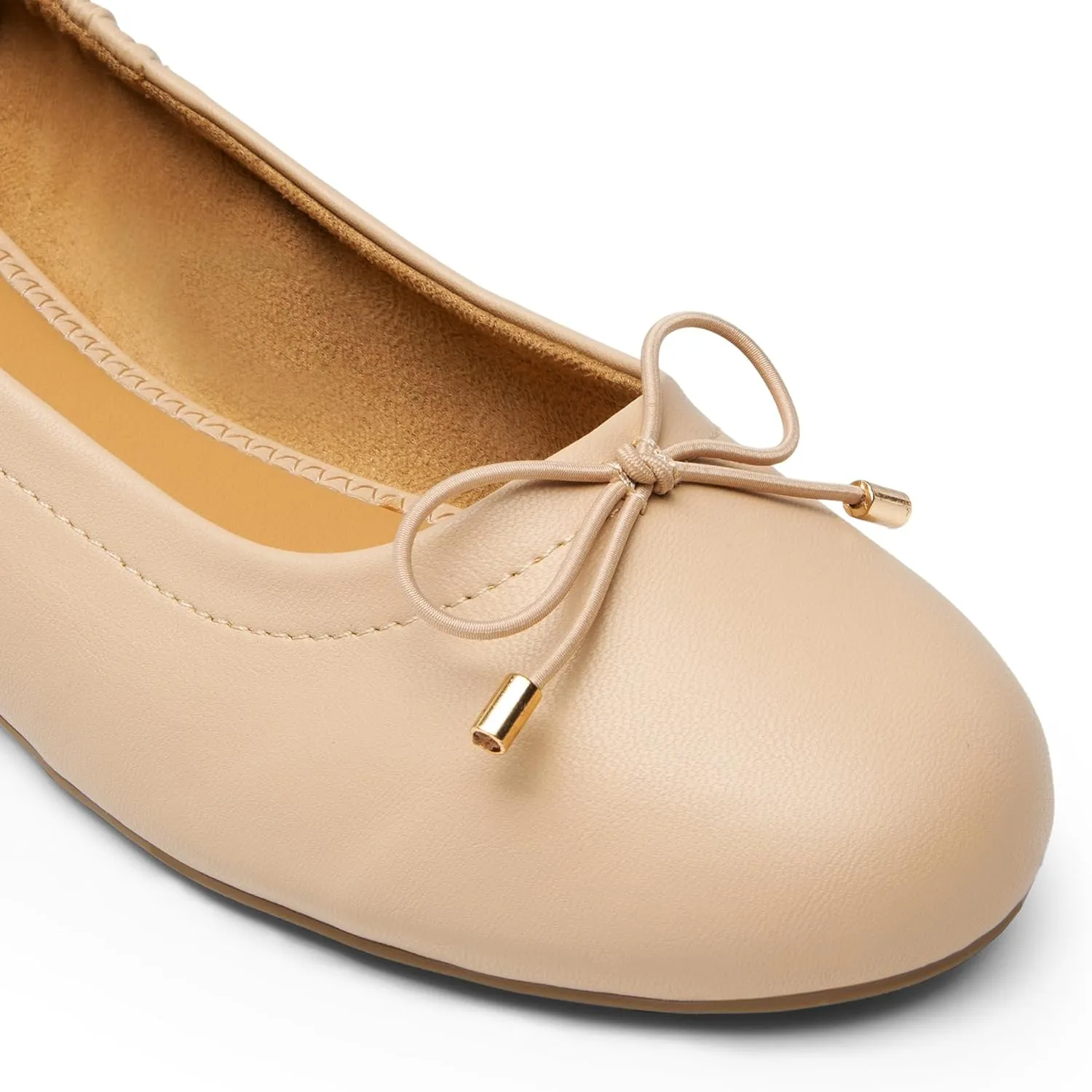 DREAM PAIRS Women's Ballet Flats, Foldable Round Toe Dress Shoes, Comfortable Slip On Work Flat Shoes with Bowknot
