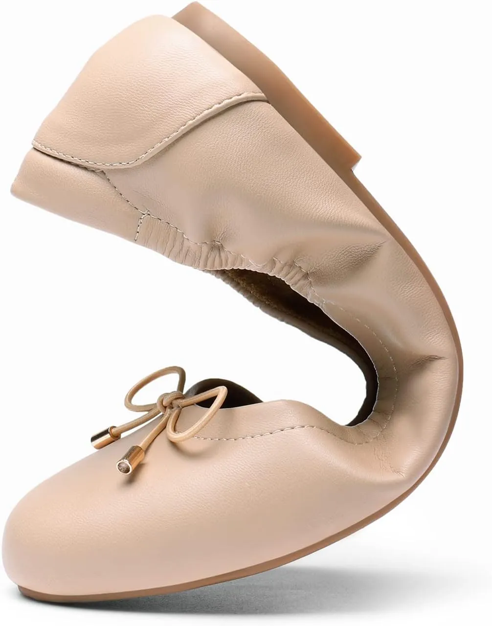 DREAM PAIRS Women's Ballet Flats, Foldable Round Toe Dress Shoes, Comfortable Slip On Work Flat Shoes with Bowknot