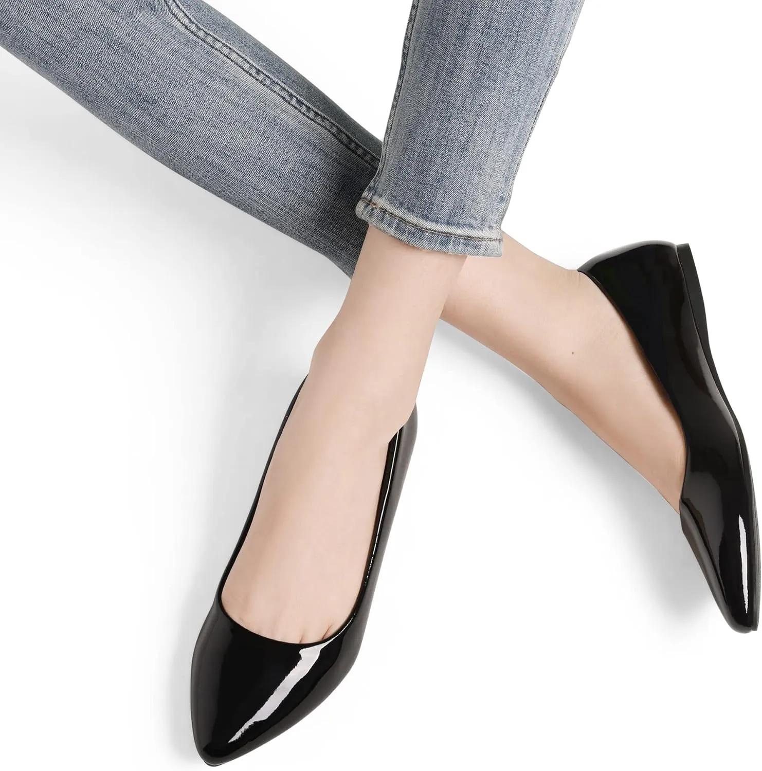 DREAM PAIRS Women's Dress Pointed Toe Flats Ballet Comfort Soft Slip On Casual Flat Shoes for Work Office Business