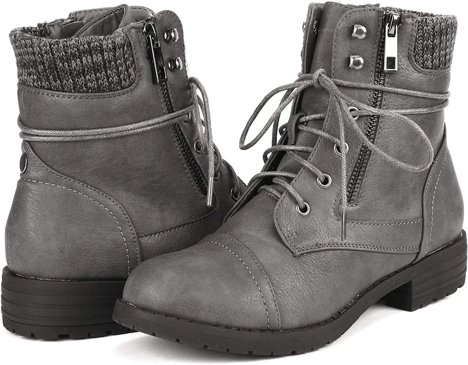 DREAM PAIRS Women's Lace Up Combat Boots Ankle Booties