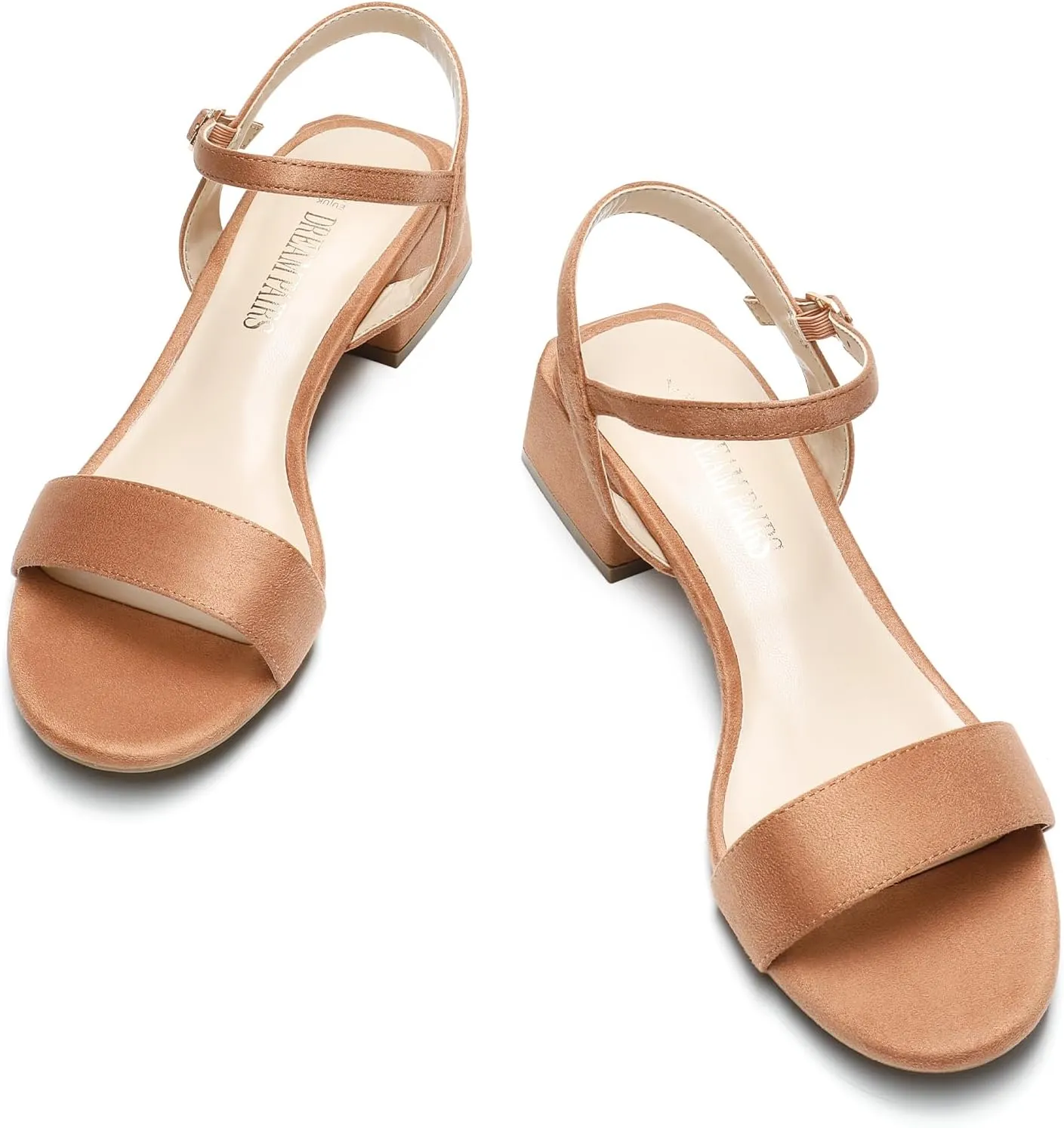 DREAM PAIRS Women's Low Heels for Women Classic Open Toe Ankle Strap Block Chunky Heel Sandals Holiday Party Wedding Dress Pumps Shoes