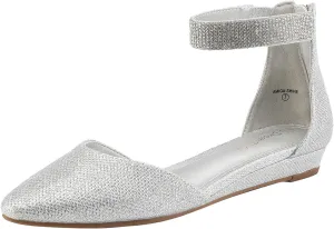 DREAM PAIRS Women's Low Wedge Ankle Strap Dress Flats Shoes