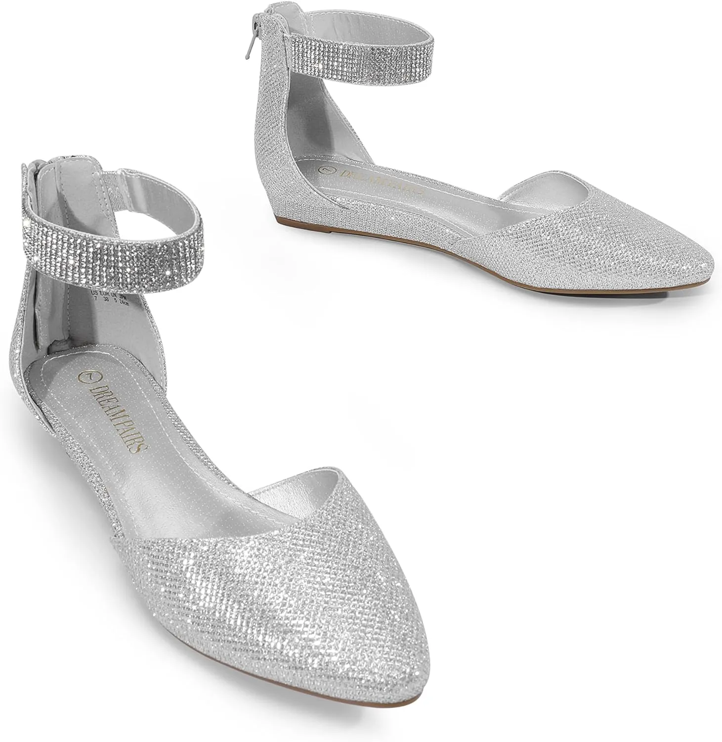 DREAM PAIRS Women's Low Wedge Ankle Strap Dress Flats Shoes