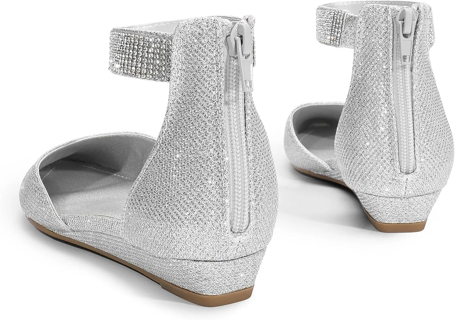 DREAM PAIRS Women's Low Wedge Ankle Strap Dress Flats Shoes