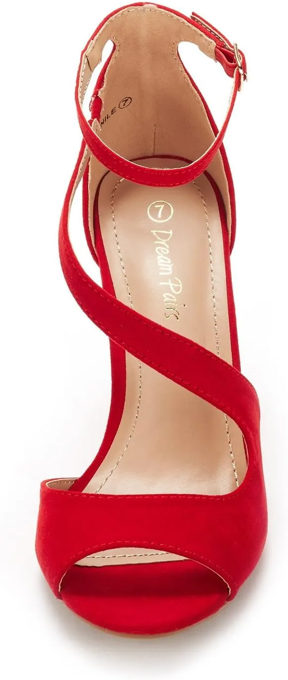 DREAM PAIRS Women's NILE Fashion Stilettos Open Toe Pump Heel Sandals